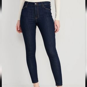 High-rise super skinny dark wash jeans